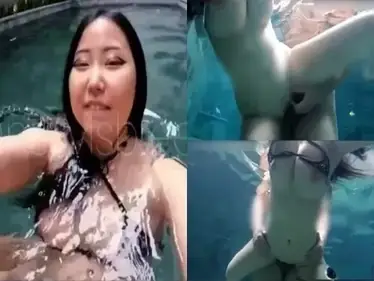 Di Kolam Renang Villa Ngewe MsBreewc Basah Liar